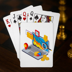 Baraja De Cartas Portátil de análisis de datos empresariales isomét