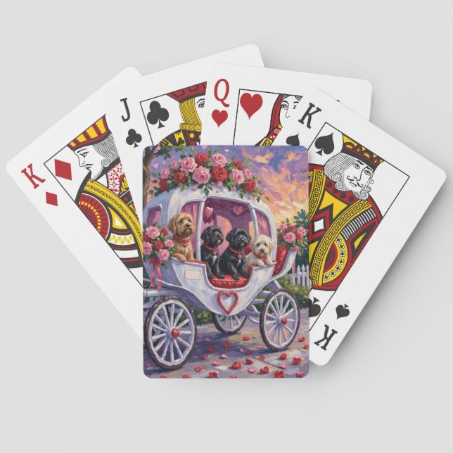Baraja De Cartas Portuguese Water Dog Valentine's Day (Reverso)
