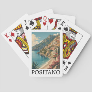 Baraja De Cartas Positano Italia Costa Amalfi Viajes Retro