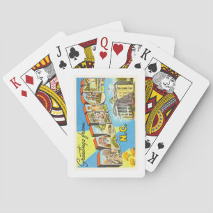 Baraja De Cartas Postal del viaje del vintage de Raleigh Carolina