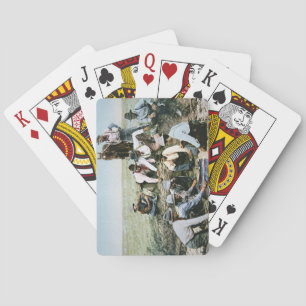 Baraja De Cartas Postal que representa a los vaqueros que juegan