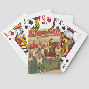 Baraja De Cartas Poster Circo De Jinetes En Caballos Saltando Una C