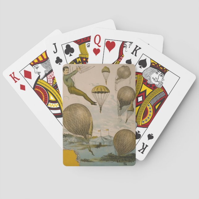 Baraja De Cartas Poster De Circo De Un Balón Aéreo (Reverso)