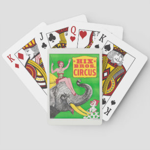 Baraja De Cartas Poster De Circo Mostrando A Una Mujer Un Elefante