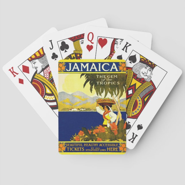 Baraja De Cartas Poster de Jamaica amarilla (Reverso)