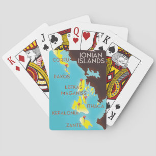Baraja De Cartas Poster de mapas de las islas Jónicas.