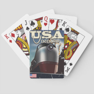 Baraja De Cartas Póster de tren de locomotora vintage del tren de v