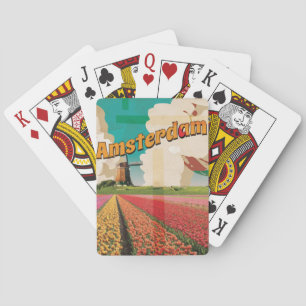Baraja De Cartas Póster de viaje vintage de Amsterdam