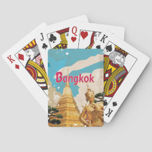 Baraja De Cartas Póster de viaje vintage de Bangkok