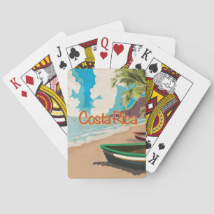 Baraja De Cartas Póster de viaje vintage de Costa Rica