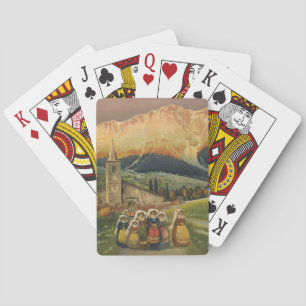 Baraja De Cartas Poster De Viajes Vintage Para Abruzzo, Italia.