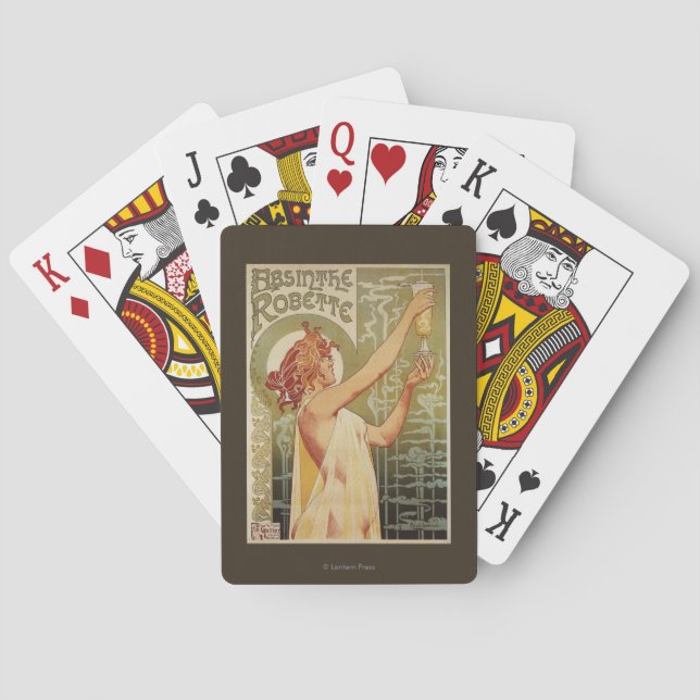 Baraja De Cartas Poster del anuncio del ajenjo de Robette (Reverso)