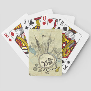 Baraja De Cartas Poster del Doodle de Nueva York