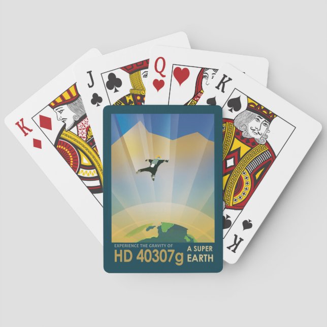 Baraja De Cartas Poster Del Espacio Retro-La Gravedad De Una SuperT (Reverso)