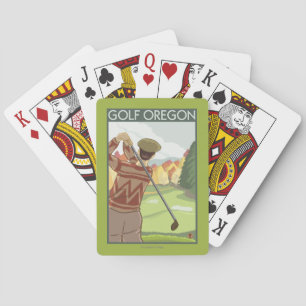 Baraja De Cartas Poster del viaje del vintage de la escena de