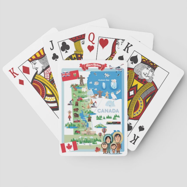 Baraja De Cartas Poster Personalizado de Manitoba Canadá (Reverso)