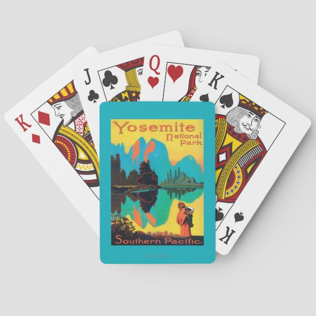 Baraja De Cartas Poster turístico - parque nacional de Yosemite, CA (Reverso)