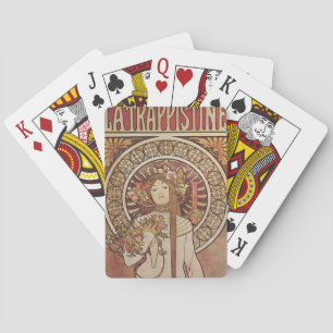 Baraja De Cartas Póster vintage de Alfonse Mucha Trappistine Nouvea