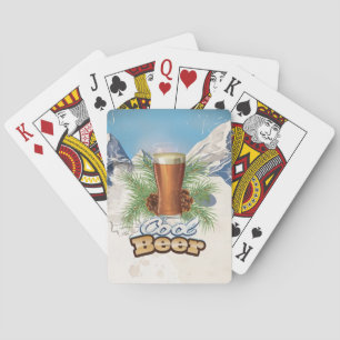 Baraja De Cartas Póster vintage de bar de Cerveza Cool