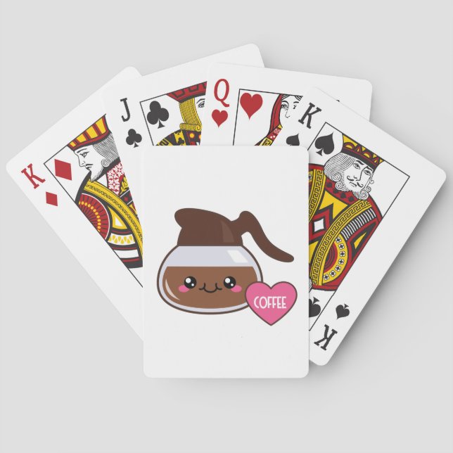 Baraja De Cartas Pote del café de la emoji (Reverso)