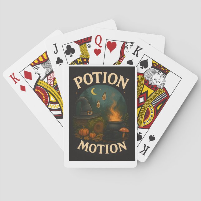 Baraja De Cartas “Potion Motion” – Whimsical Witchy Halloween  (Reverso)