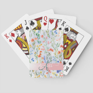 Baraja De Cartas Pradera de flores silvestres primaverales colorida