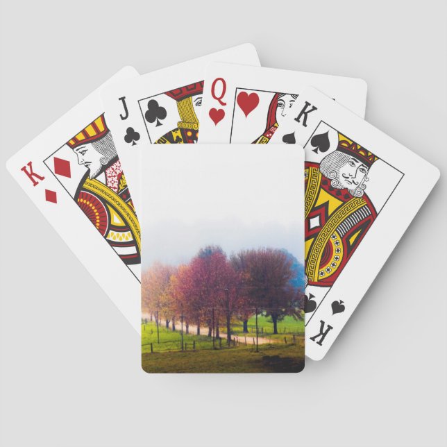 Baraja De Cartas Prado brumoso en otoño (Reverso)