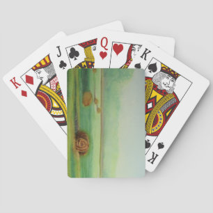 Baraja De Cartas prado de pastoreo de paisaje acuarela