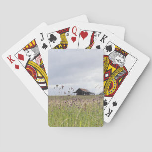 Baraja De Cartas Prado rural con hierba verde
