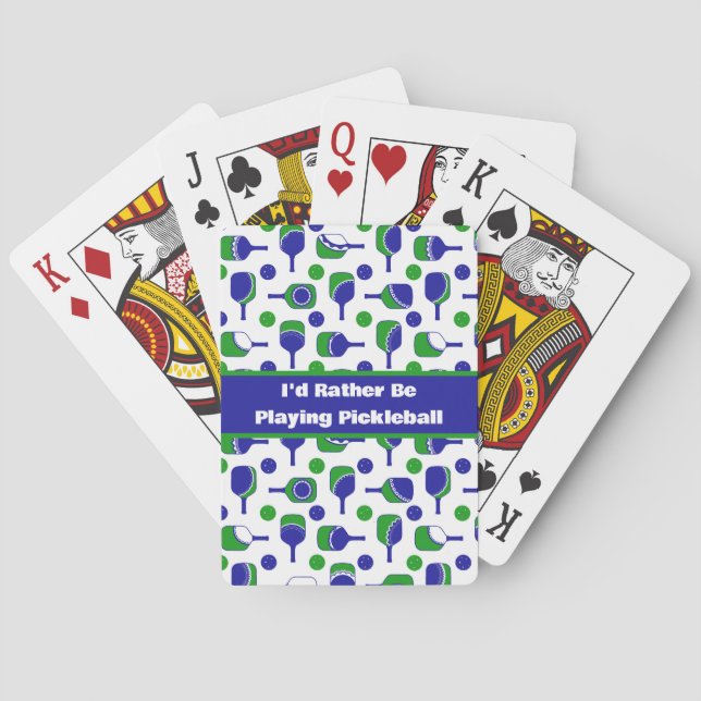 Baraja De Cartas Preferiría Jugar A La Pelota Azul Verde (Reverso)