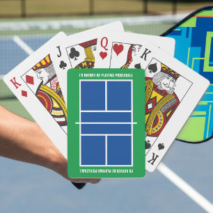 Baraja De Cartas Prefiero jugar a pickleball personalizado divertid