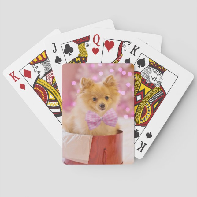 Baraja De Cartas Presente regalo de cachorro de perro de navidades (Reverso)