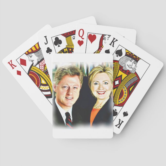 Baraja De Cartas Presidente Bill Clinton y Presidente Hillary Clint (Reverso)