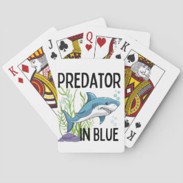 Baraja De Cartas pretador en azul , tiburón, estilo personalizado