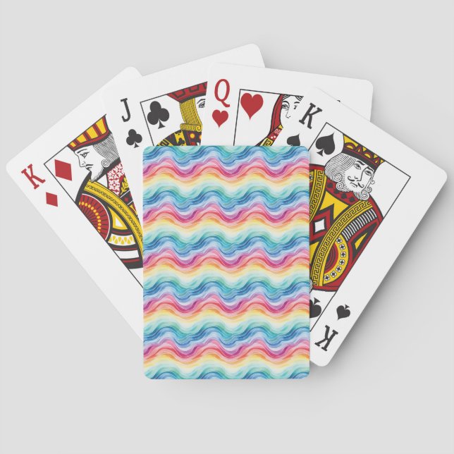 Baraja De Cartas Pride Wavy Rainbow Stripes Pattern Summer (Reverso)