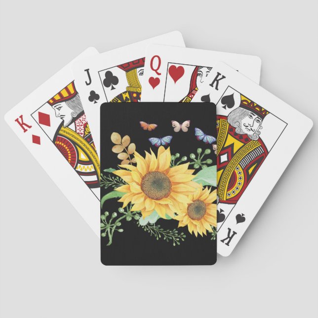 Baraja De Cartas primavera de girasol (Reverso)