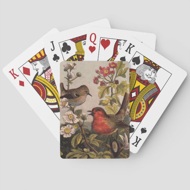 Baraja De Cartas Primavera Robin Birds Red Birds (Reverso)