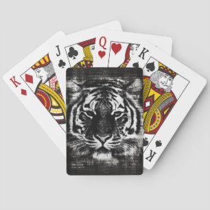 Baraja De Cartas Primer blanco y negro 2 de la cara del tigre