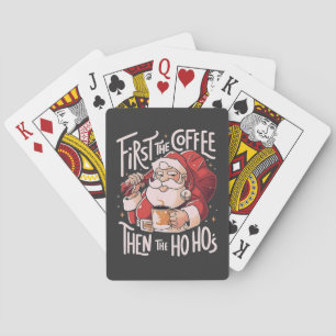 Baraja De Cartas Primero café luego los Ho Hos Navidad Santa 