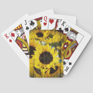 Baraja De Cartas Primitivo Barn Wood País Occidental Girasol