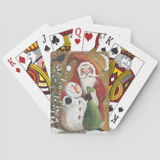 Baraja De Cartas Primitivo Snowman y Santa Claus