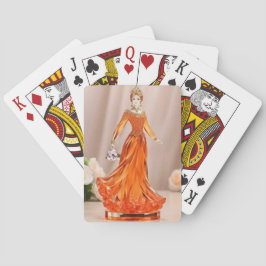 Baraja De Cartas Princesa de cristal con vestido naranja