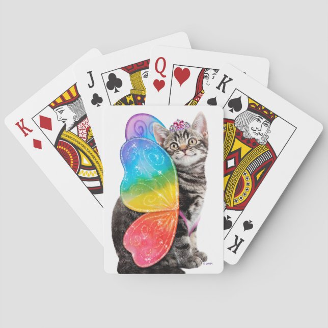 Baraja De Cartas Princesa Kitten, mariposa arco iris (Reverso)