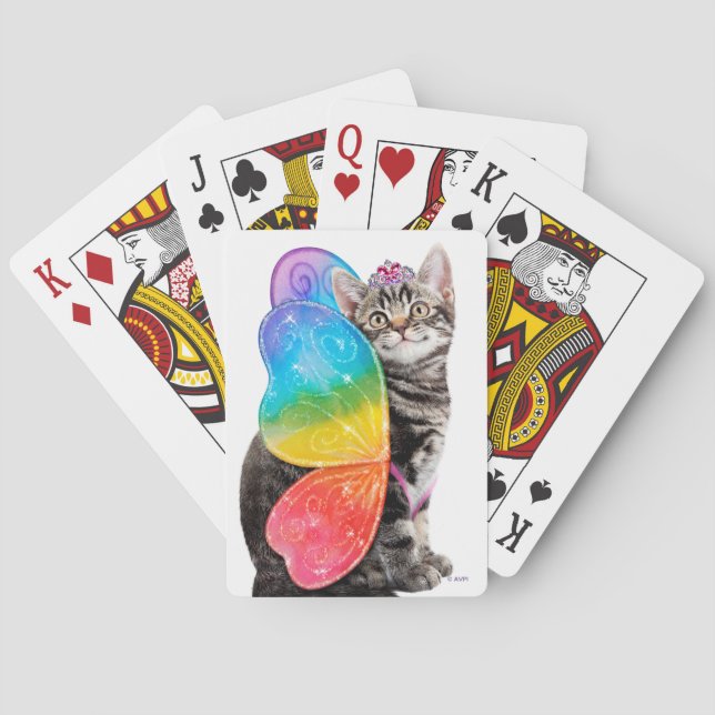 Baraja De Cartas Princesa Kitten, mariposa arco iris (Reverso)