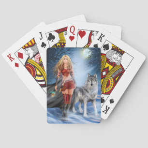 Baraja De Cartas Princesa y lobo del guerrero del invierno
