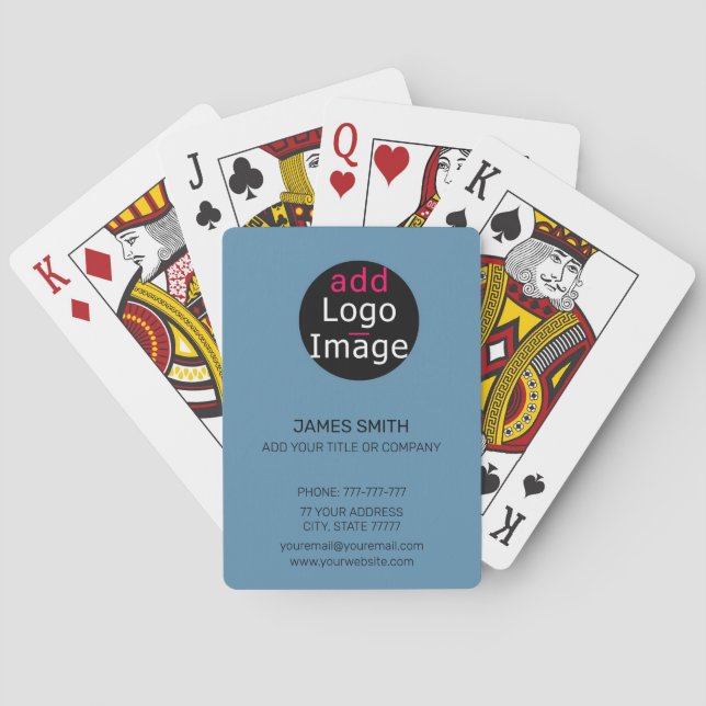 Baraja De Cartas Profesional personalizable empresarial chic azul p (Reverso)