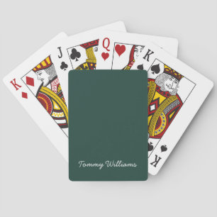 Baraja De Cartas Profesional verde de esmeralda minimalista simple