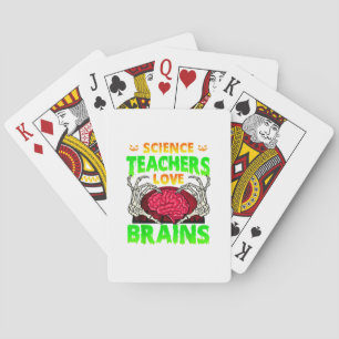 Baraja De Cartas Profesores Brains Skeleton Halloween