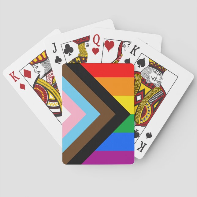 Baraja De Cartas Progreso del Orgullo Progresista LGBTQ+ (Reverso)