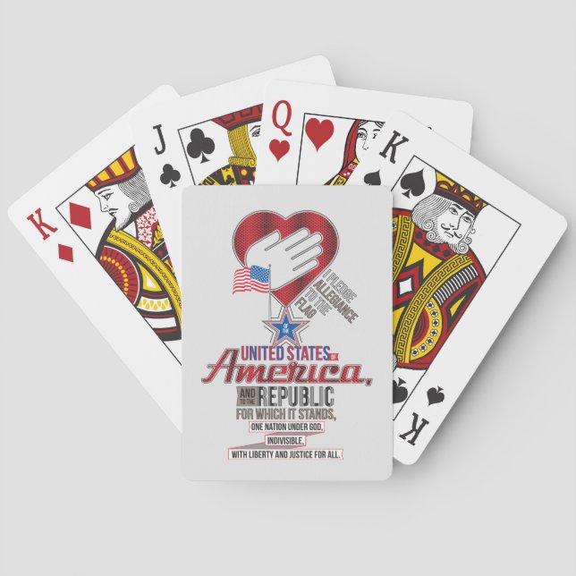 Baraja De Cartas Promesa de Lealtad de los Estados Unidos (Reverso)